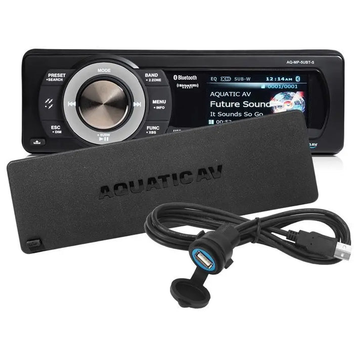 AquaticAV AQ-MP-5UBT-S Bluetooth USB SiriusXM Waterproof Marine Stereo Aquatic AV