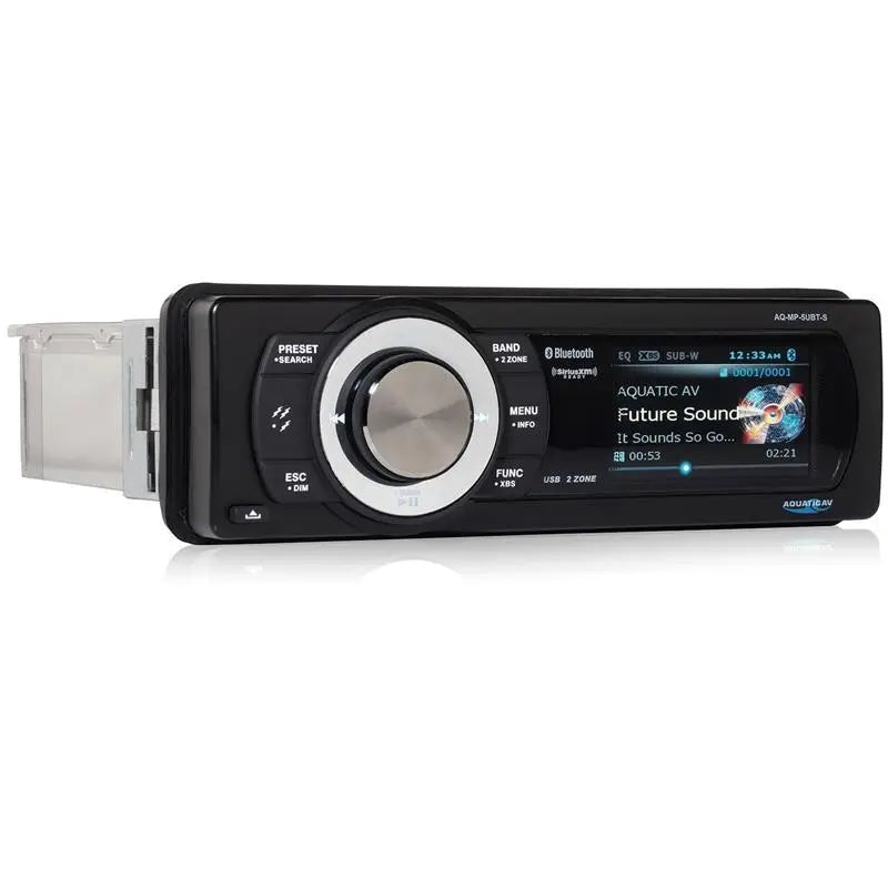 AquaticAV AQ-MP-5UBT-S Bluetooth USB SiriusXM Waterproof Marine Stereo Aquatic AV