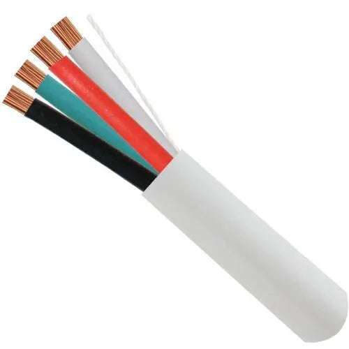 Audio Cable 16 Gauge 4 Conductor 65 Strand 500 Feet PVC Jacket White Vertical Cable