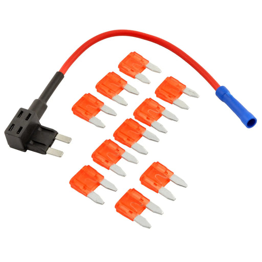 Automotive Car ATM Blade Fuses with Fuse Holder Tap (Pack of 10) The Wires Zone