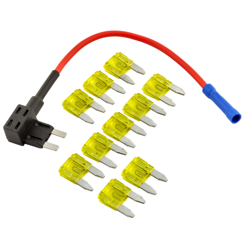 Automotive Car ATM Blade Fuses with Fuse Holder Tap (Pack of 10) The Wires Zone