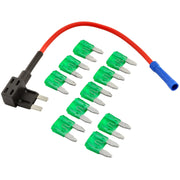 Automotive Car ATM Blade Fuses with Fuse Holder Tap (Pack of 10) The Wires Zone