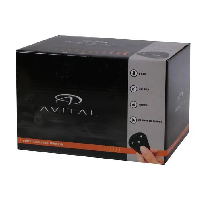 Avital 3100L 1-Way Car Security System Alarm Keyless Entry w/ Door Lock Actuator Avital