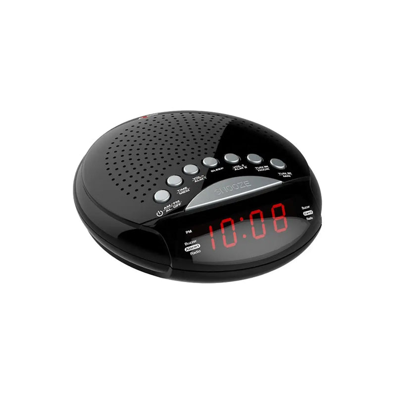 Axess CKRD3801 AM/FM Digital Radio Dual Alarm Clock with 0.6 Red LED Display Black Others