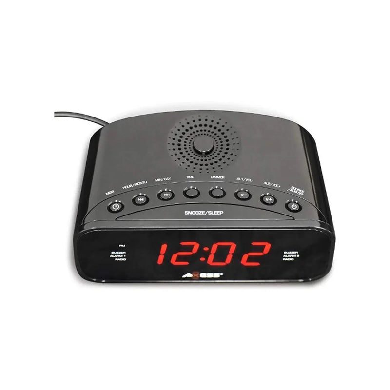 Axess CKRD3803 AM/FM Digital Radio 1.2 Red LED Display with Dual Alarm Settings Others