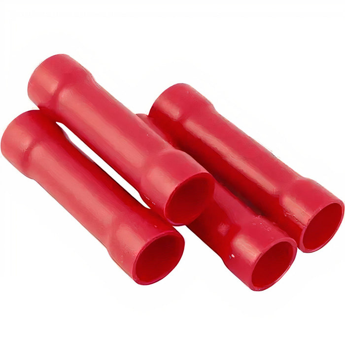 BC-108 High Quality Red 8 Gauge Butt Connector (100/pack)