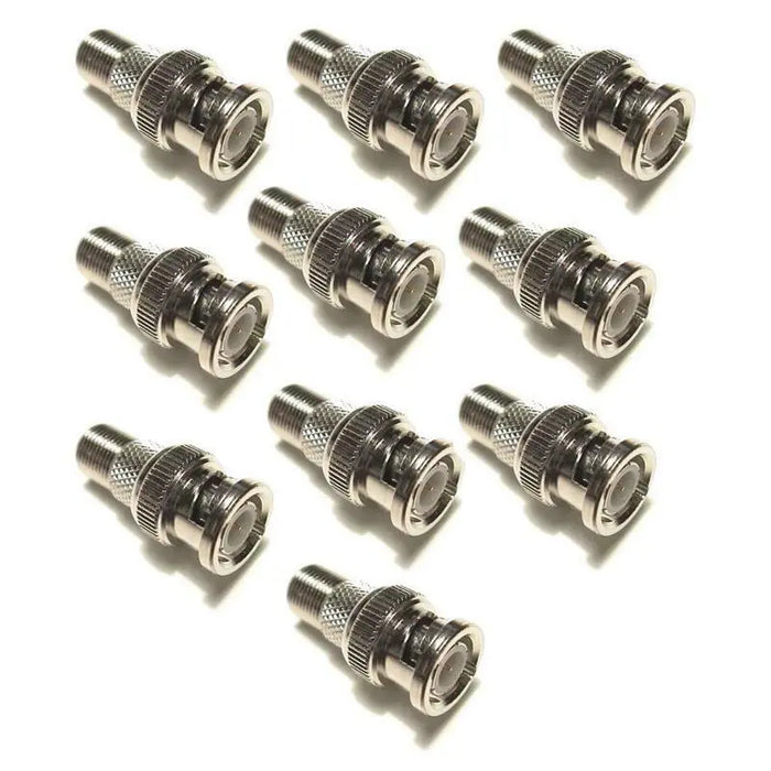 BNC Male Plug to F-Type Female Jack TV Adapter RF Coax Connector (5-50 Pack) The Wires Zone