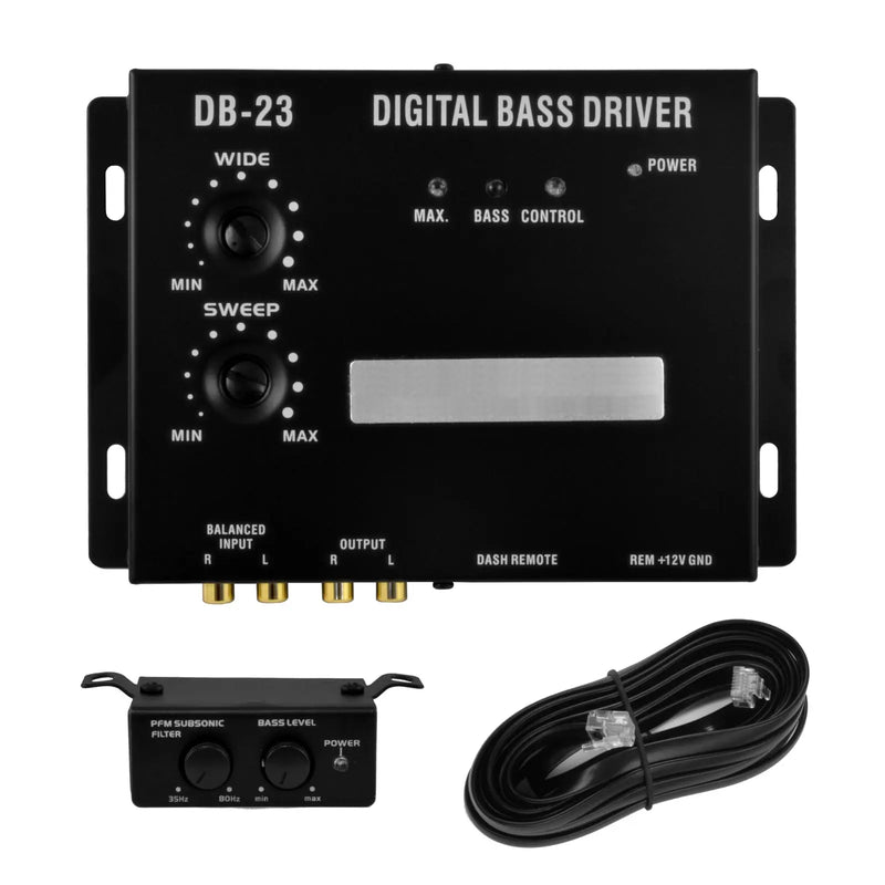 Bass Driver Digital Processor Amp with Car Dash Remote Control Knob DB-23 The Wires Zone
