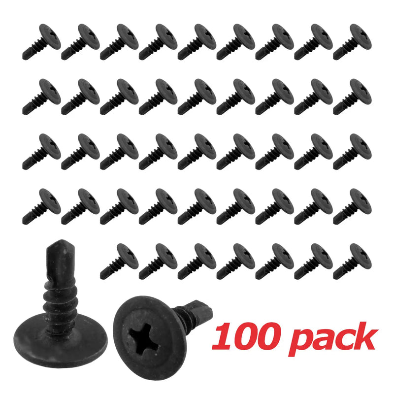 Black Phillips Wafer Head Self Tapping/Drilling Screws 1/2" (100/pack) The Wires Zone