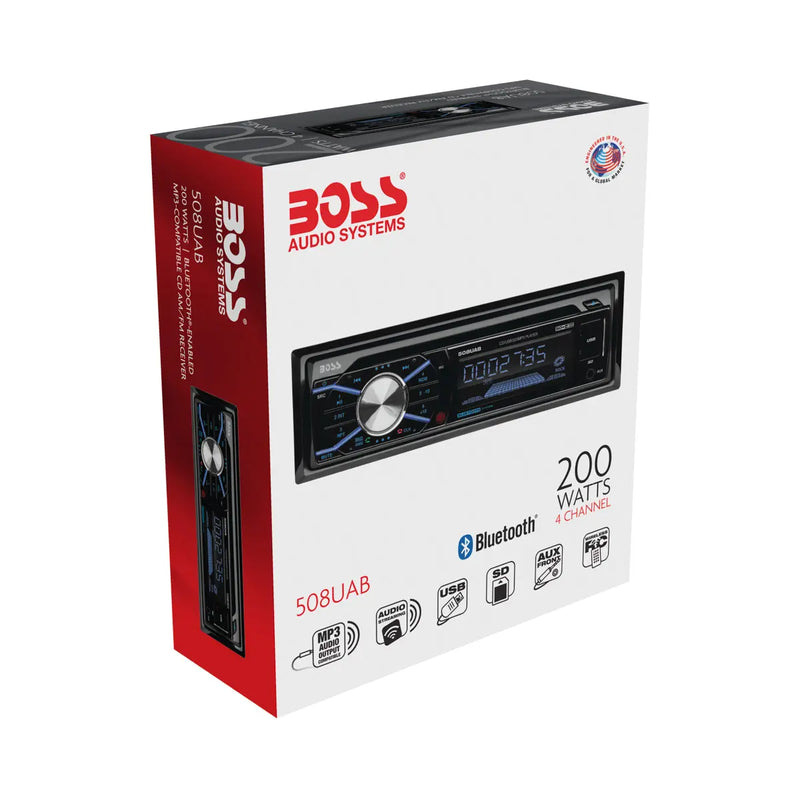 Boss Audio 508UAB Single Din In Dash Cd AM/FM/Mp3 Receiver w/ Bluetooth & Remote Control Boss Audio