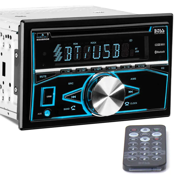 Boss Audio 850BRGB Double DIN In-Dash CD/SD/AM/FM Receiver with Bluetooth Boss Audio