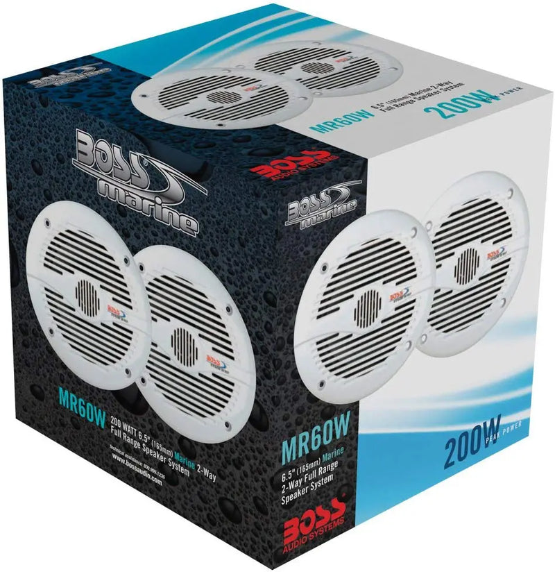 Boss Audio MGR350B Marine Bluetooth Receiver + Pair of 6.5" Speakers Boss Audio