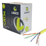 CAT5E 1000 Feet 350MHz 24 AWG Yellow Copper Ethernet Network CMR UTP Riser Cable Logico