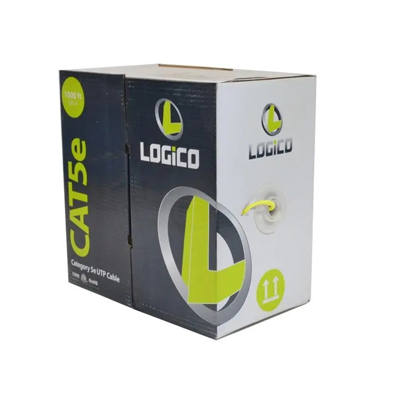 CAT5E 1000 Feet 350MHz 24 AWG Yellow Copper Ethernet Network CMR UTP Riser Cable Logico