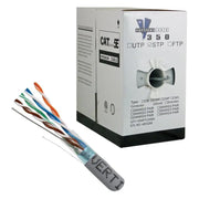 CAT5E 24 AWG STP Shielded 8C Solid Bare Copper Gray 1000 Feet Cable Vertical Cable