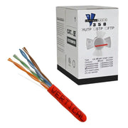 CAT5E 24 AWG UTP 8 Conductor Solid Bare Copper Red 1000 Feet Cable Vertical Cable