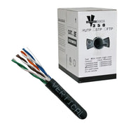 CAT5E 24 AWG UTP 8C Stranded Bare Copper PVC Jacket Black 1000' Cable Vertical Cable