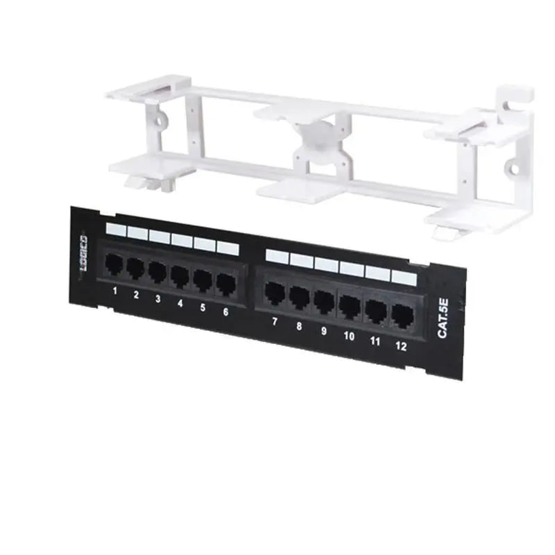 CAT5E Cable UTP 12 Port Network Mini Patch Panel Wall Mount
