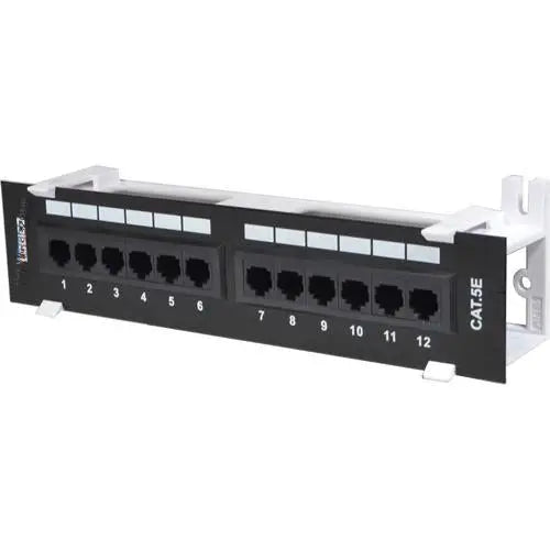 CAT5E Cable UTP 12 Port Network Mini Patch Panel w/ Wall Mount Bracket Logico