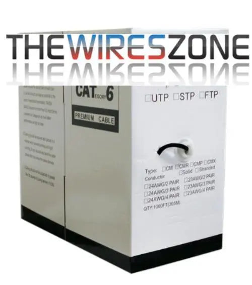 CAT6 24 AWG UTP 8C Stranded Bare Copper 550MHz PVC Jacket Black 1000' Vertical Cable