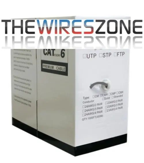 CAT6 24 AWG UTP 8C Stranded Bare Copper 550MHz PVC Jacket Gray 1000' Vertical Cable