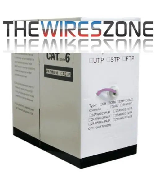 CAT6 24 AWG UTP 8C Stranded Bare Copper 550MHz PVC Jacket Purple 1000' Vertical Cable