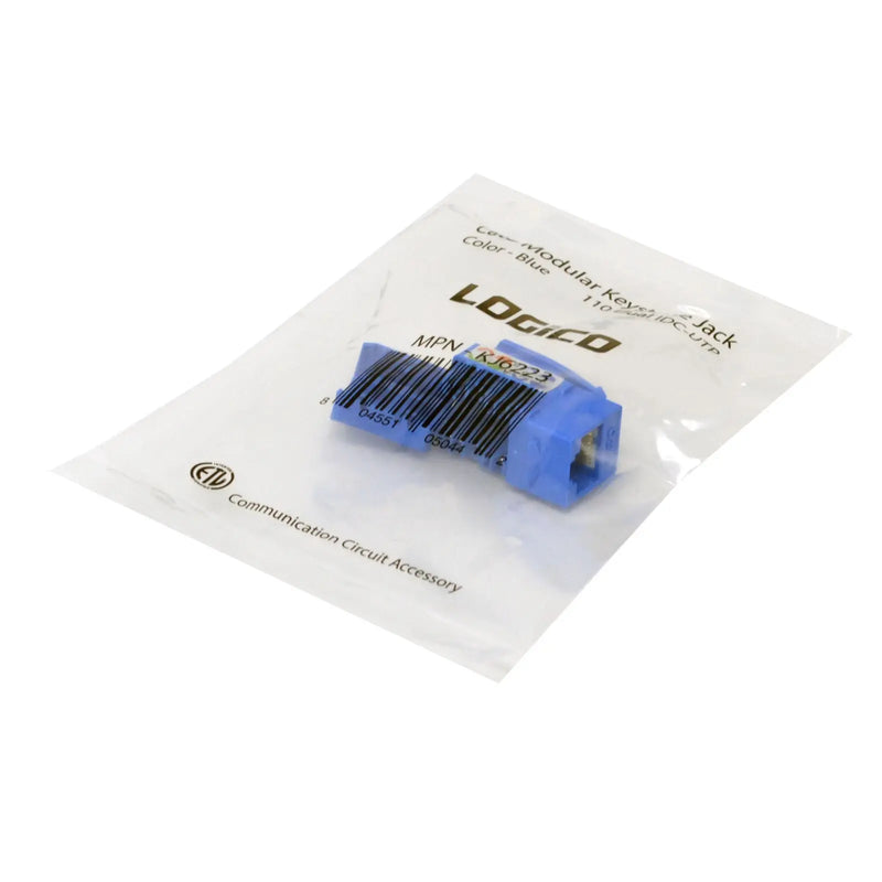 CAT6 Blue Network Ethernet 110 Punchdown 8P8C Keystone Jack (10-100 Pack) Logico