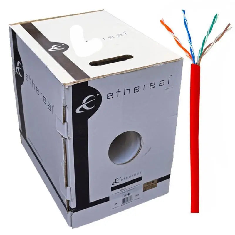 CAT6 CMR (Red) 23/4 Pair Bare Copper 1000 ft 23 Gauge Ethernet Cable Ethereal