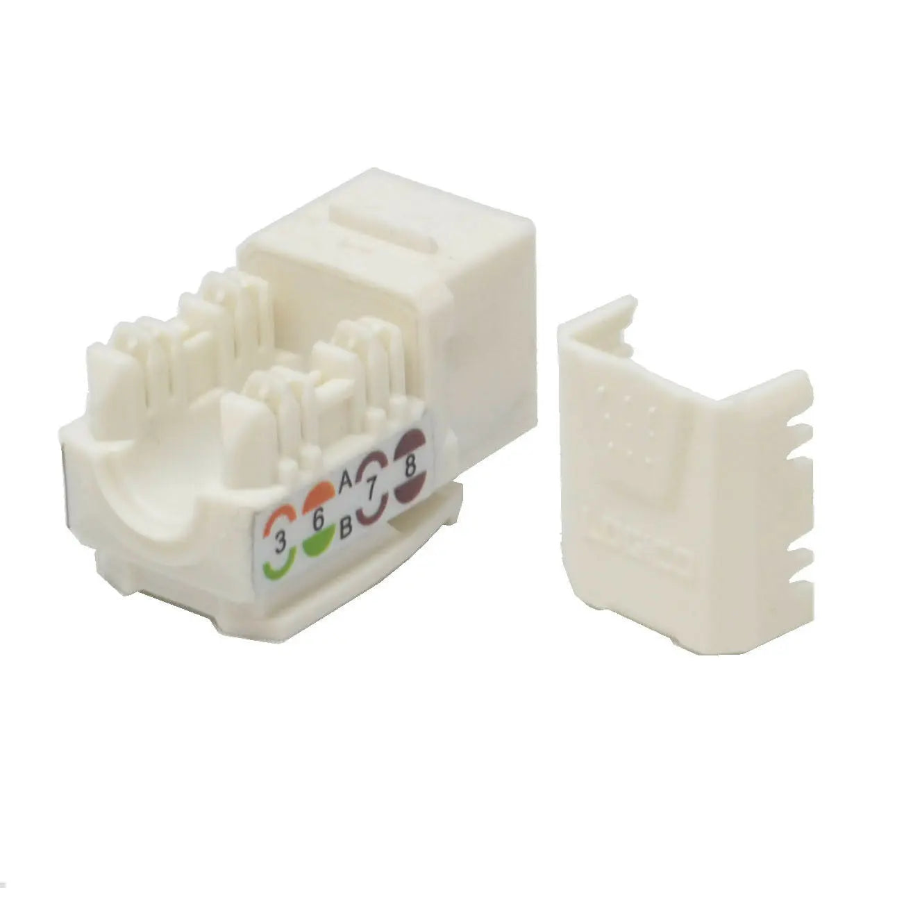 100 Pack Lot Keystone Jack Cat6 White Network Ethernet 110 Punchdown 8p8c 180