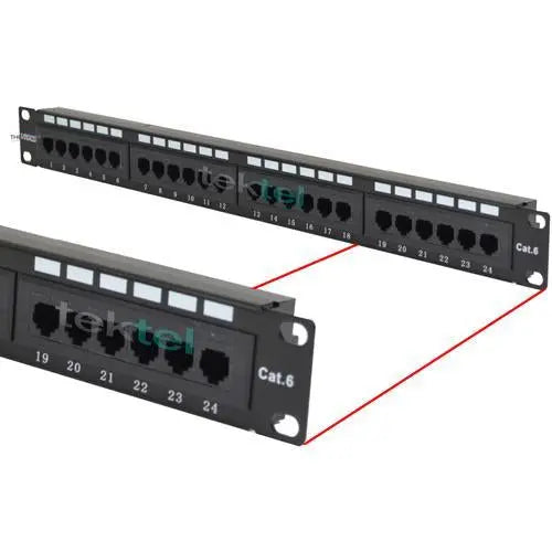 CAT6 Wire UTP 24 Port Network LAN Patch Panel with Cable Management Logico