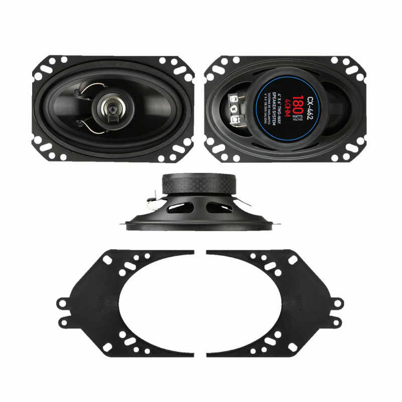 Metra CX-462 4" x 6" 180 Watt Two-Way Speaker System with Brackets - Pair Metra