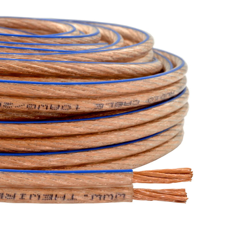 Car Home Audio Speaker Wire Transparent Clear Cable 10AWG 25ft 10/2 Gauge The Wires Zone