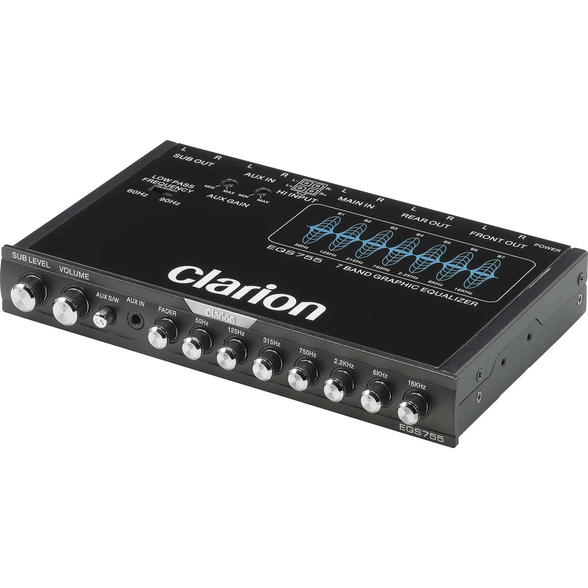 Clarion EQS755 1/2-DIN 7-band Graphic Equalizer With 3.5mm Front AUX I