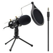 Condenser Recording Microphone 3.5mm Plug and Play for Mac PC Android Gaming (Black) The Wires Zone