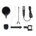 Condenser Recording Microphone 3.5mm Plug and Play for Mac PC Android Gaming (Black) The Wires Zone