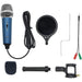 Condenser Recording Microphone 3.5mm Plug and Play for Mac PC Android Gaming (Blue) The Wires Zone