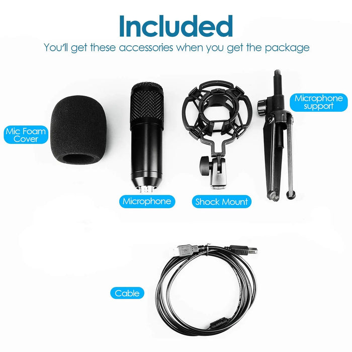 Condenser USB Gaming Microphone Streaming Podcasting Vocal Recording for Mac & Windows The Wires Zone