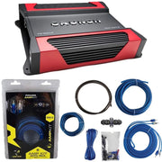 Crunch PZ-1520.2 Car Amplifier with Raptor R2AK8 8 Gauge Complete Amp Kit Combo Crunch