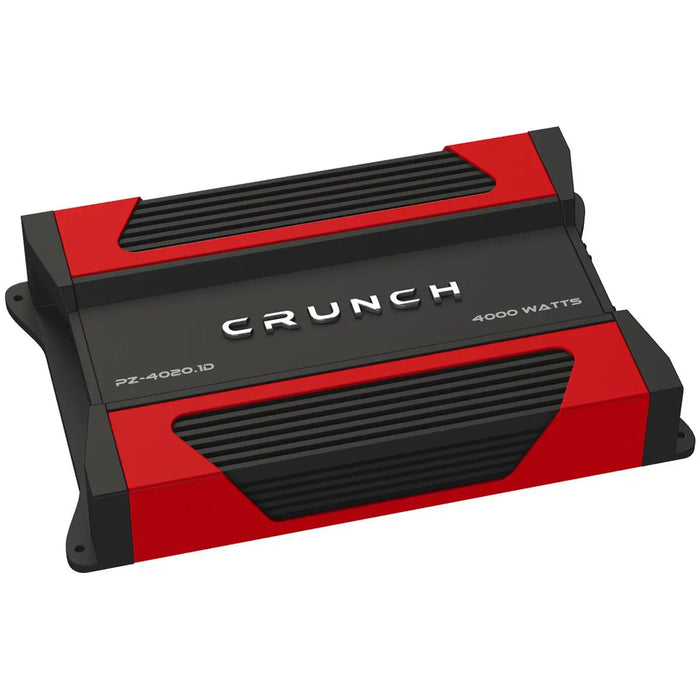 Crunch PZ-4020.1D Monoblock Car Amplifier with Raptor R2AK4 4 Gauge Complete Amp Kit Combo Crunch