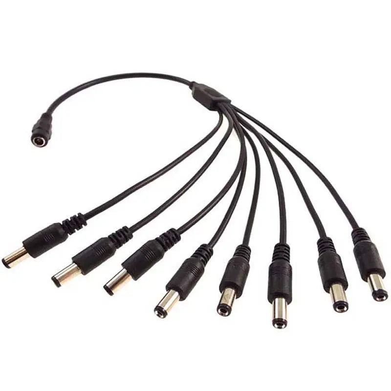 DC 1 to 8 Power Splitter Adapter Cable Cord for 12V CCTV Security Cameras The Wires Zone