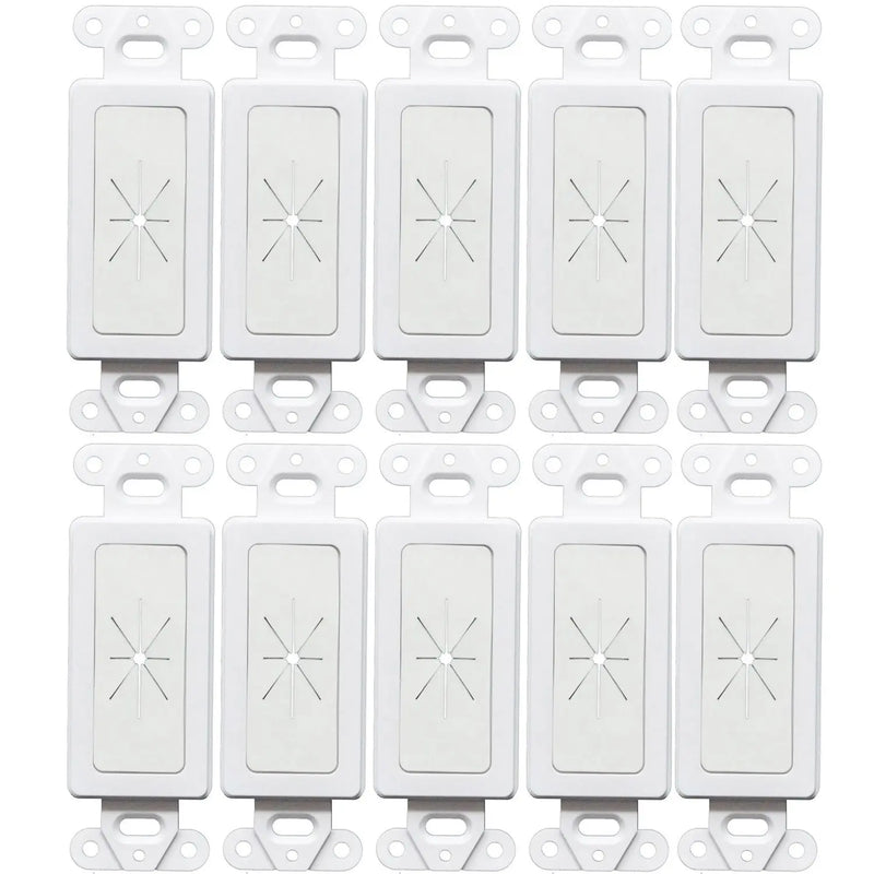 Decora Wall Plate 1-Gang Insert with Flexible Rubber Opening White (1-10 pack) Logico