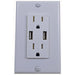 Dual 4.2A Rapid Charging USB Port + Dual Socket Wall Outlet White The Wires Zone