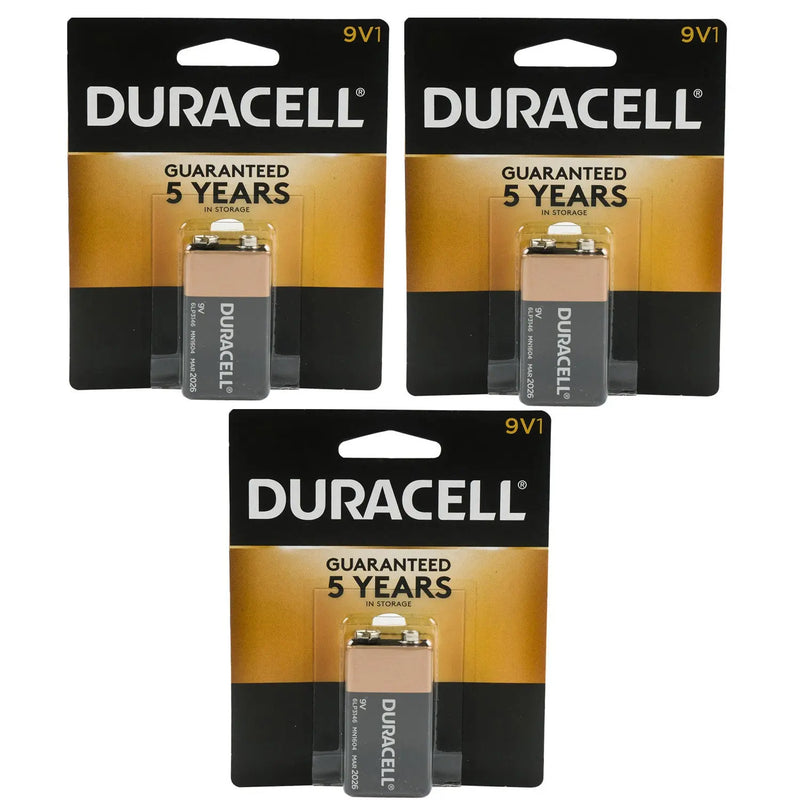 Duracell 9V Batteries Alkaline Copper Top Long lasting (1-5 Pcs.) Duracell