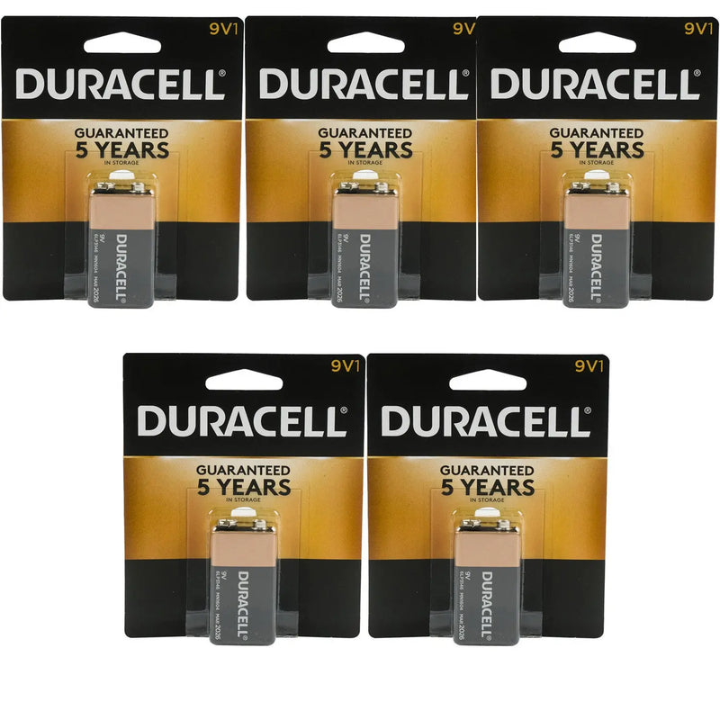 Duracell 9V Batteries Alkaline Copper Top Long lasting (1-5 Pcs.) Duracell