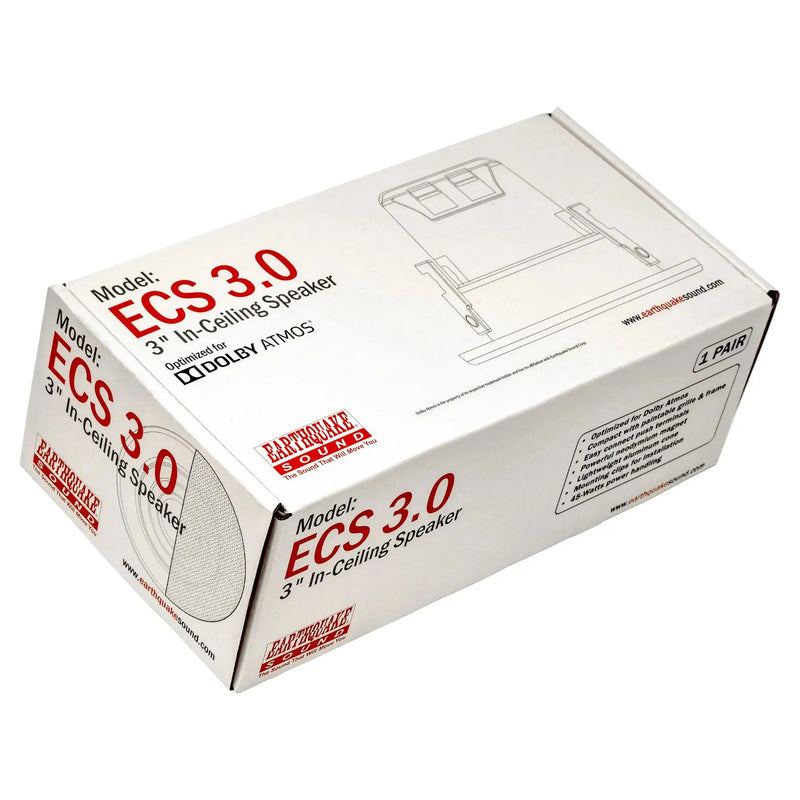 Earthquake Sound ECS 3.0 Edgeless Ultra Compact 3 inch In-Ceiling Speakers (Pair) Earthquake Sound