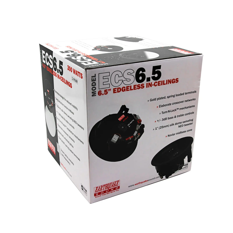 Earthquake Sound ECS6.5 6.5 300 Watts Max 8 Ohm Edgeless Ceiling Speaker (Pair) Earthquake Sound