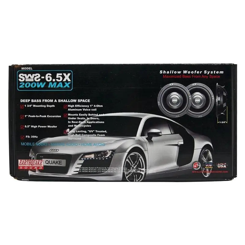 Earthquake Sound SWS-6.5X Shallow 6.5" 200W Mid Bass Subwoofer(pair) Earthquake Sound