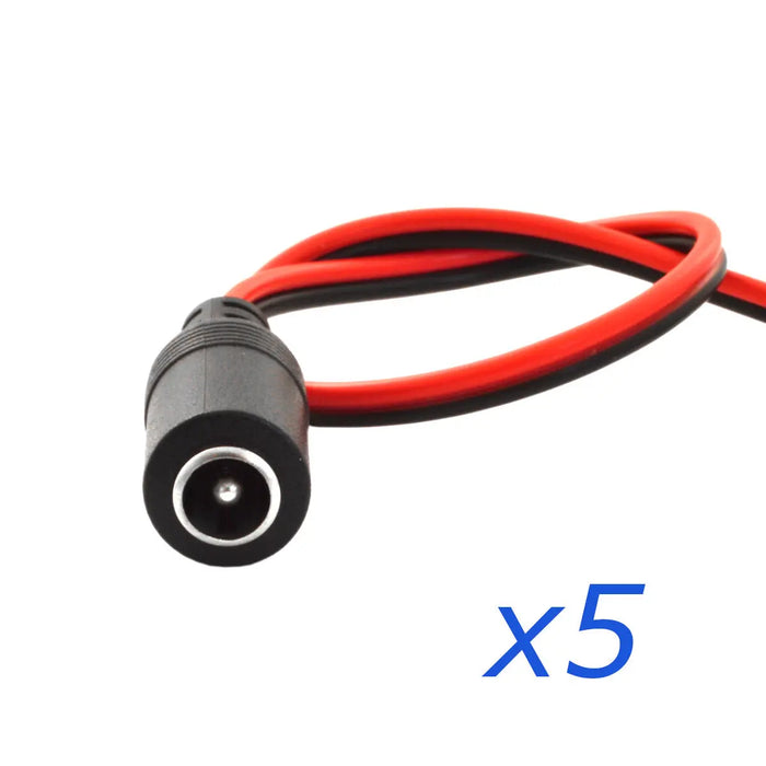Female Power Pigtail DC 5.5mm x 2.1mm Connector For CCTV Cam LED Strips and more The Wires Zone