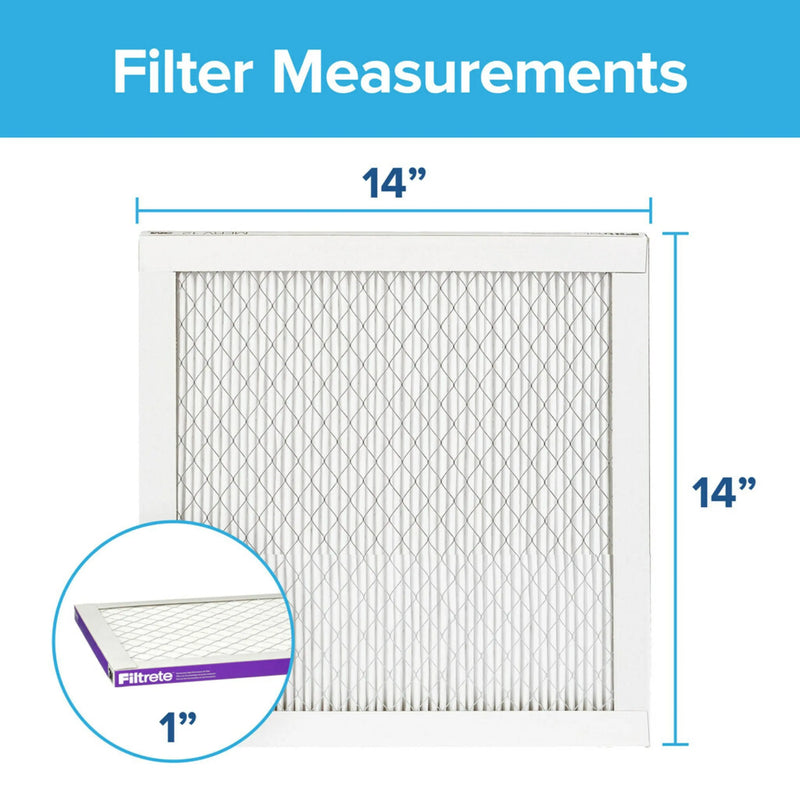Filtrete 14x14x1 MPR 1500 Ultra Allergen, Virus and Bacteria Reduction HVAC Furnace Air Filter (2-12 Pack) 3M