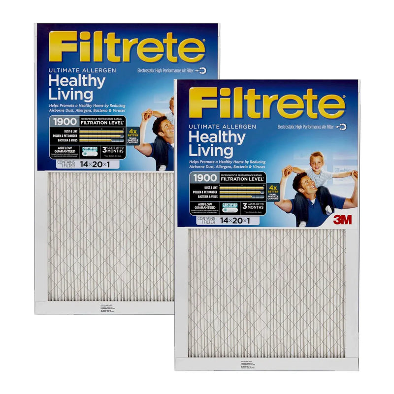 Filtrete 14x20x1 MPR 1900 Ultimate Allergen, Virus and Bacteria Reduction HVAC Furnace Air Filter (2-6 Pack) 3M